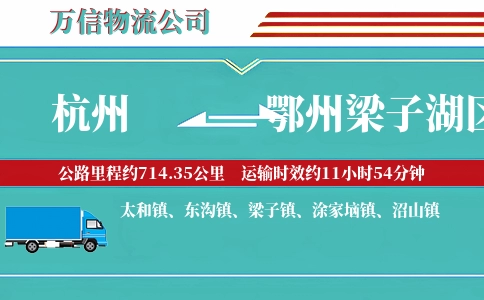 杭州到鄂州梁子湖区物流公司