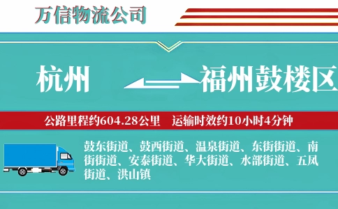 杭州到福州鼓楼区物流公司