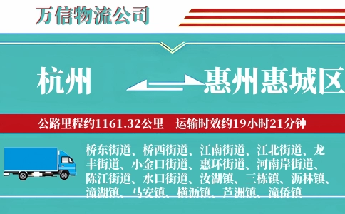 杭州到惠州惠城区物流公司