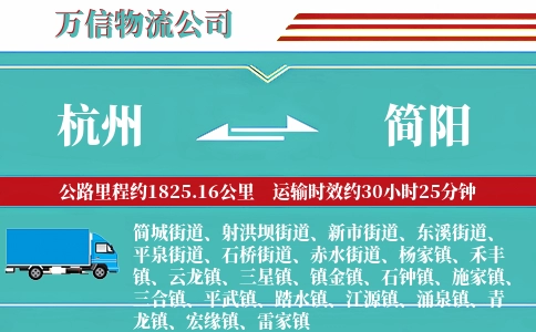 杭州到简阳物流公司