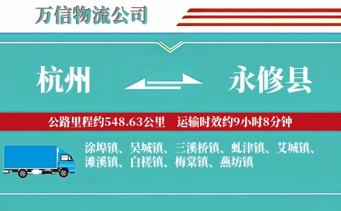 杭州到永修县物流公司