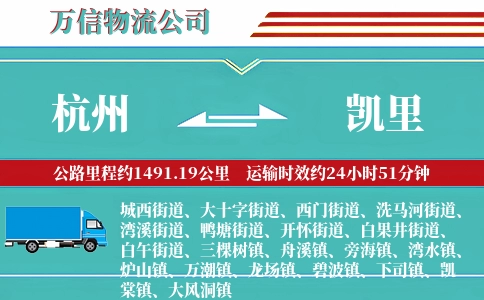 杭州到凯里物流公司