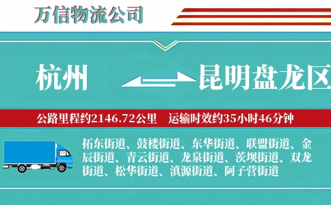 杭州到昆明盘龙区物流公司
