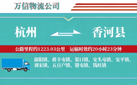 杭州到香河县物流公司