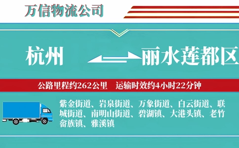杭州到丽水莲都区物流公司