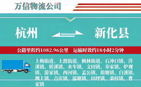 杭州到新化县物流公司