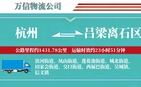 杭州到吕梁离石区物流公司