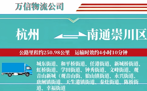 杭州到南通崇川区物流公司