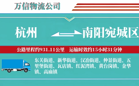 杭州到南阳宛城区物流公司