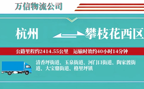 杭州到攀枝花西区物流公司