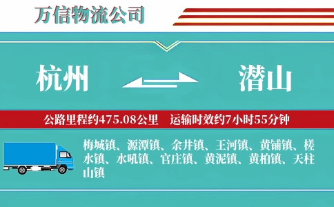 杭州到潜山物流公司