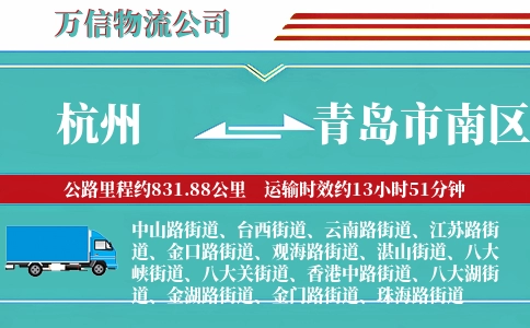 杭州到青岛市南区物流公司