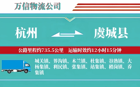 杭州到虞城县物流公司