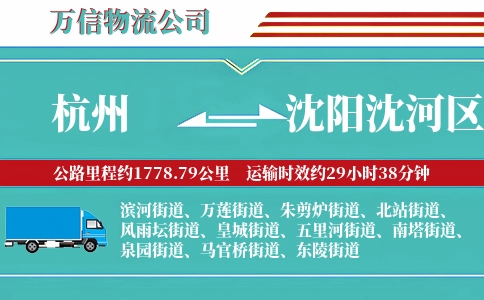 杭州到沈阳沈河区物流公司