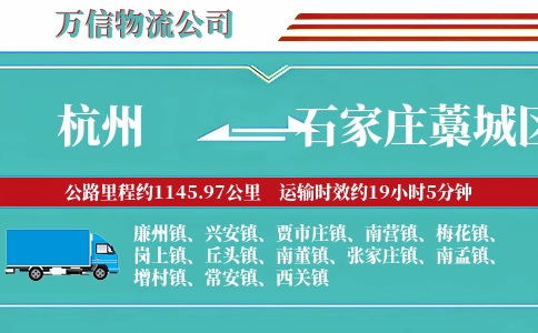 杭州到石家庄藁城区物流公司
