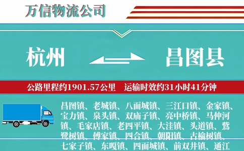 杭州到昌图县物流公司