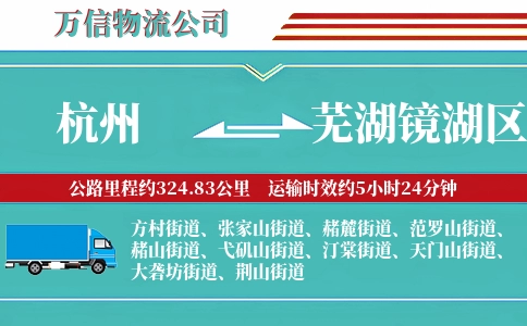 杭州到芜湖镜湖区物流公司