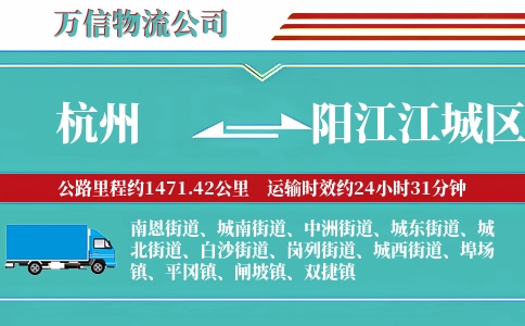 杭州到阳江江城区物流公司