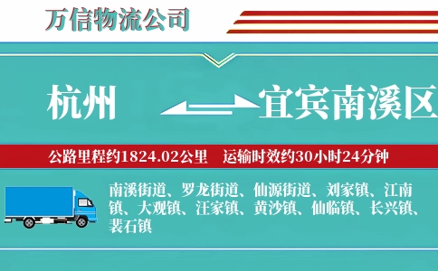 杭州到宜宾南溪区物流公司