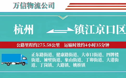 杭州到镇江京口区物流公司