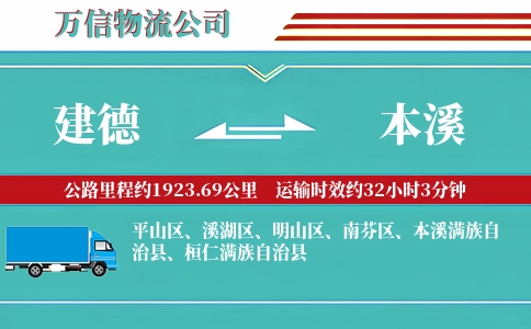 建德到本溪物流公司