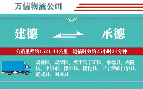 建德到承德物流公司