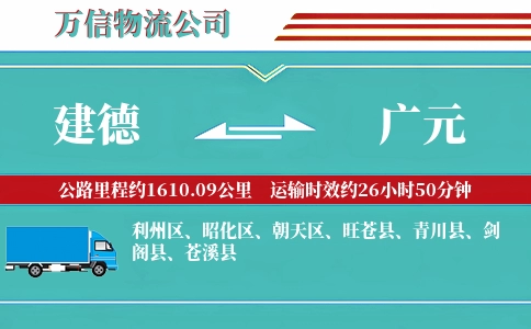 建德到广元物流公司