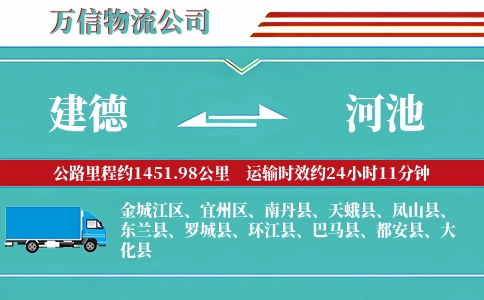建德到河池物流公司