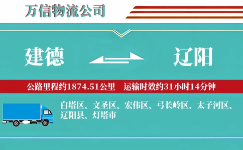 建德到辽阳物流公司