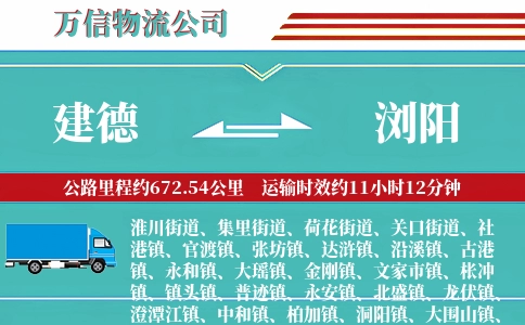 建德到浏阳物流公司