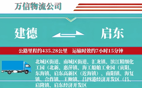 建德到启东物流公司