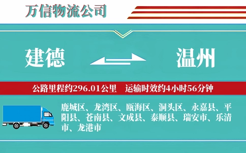 建德到温州物流公司