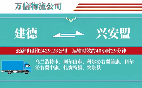 建德到兴安盟物流公司