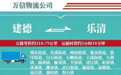 建德到乐清物流公司
