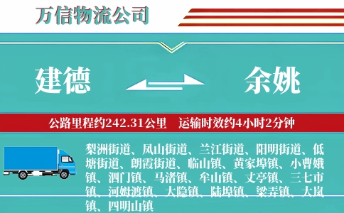 建德到余姚物流公司