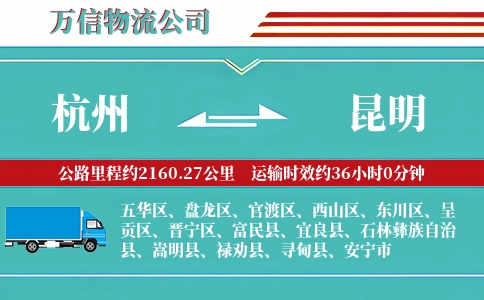杭州到昆明专线