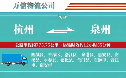 杭州到泉州专线