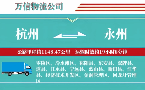 杭州到永州专线