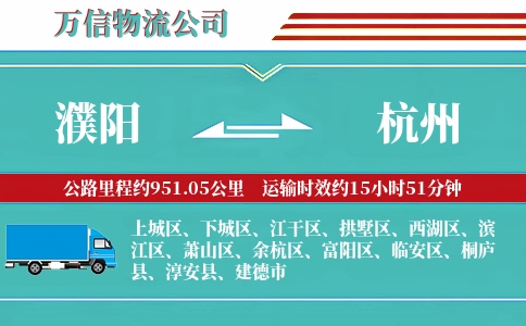 濮阳到杭州物流公司