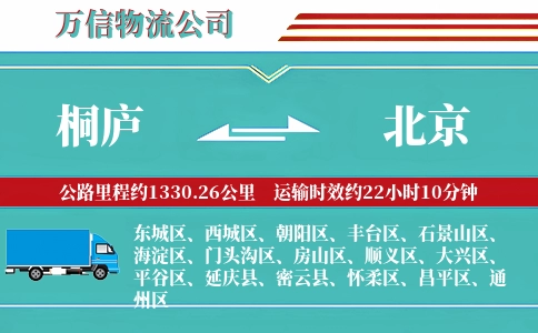 桐庐到北京物流公司