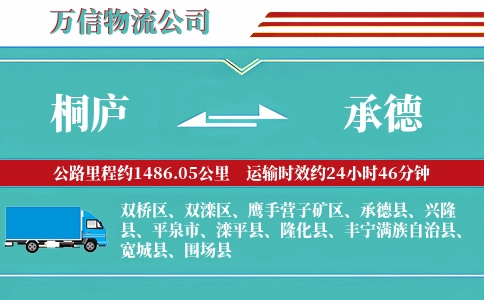 桐庐到承德物流公司