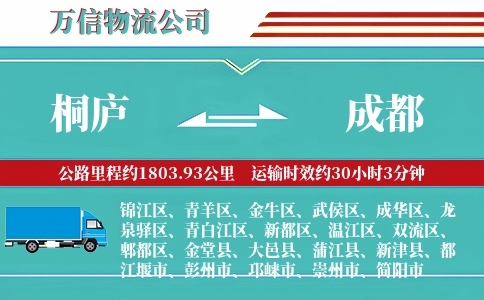 桐庐到成都物流公司