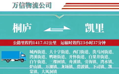 桐庐到凯里物流公司