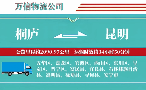 桐庐到昆明物流公司