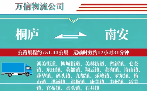 桐庐到南安物流公司