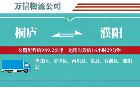 桐庐到濮阳物流公司