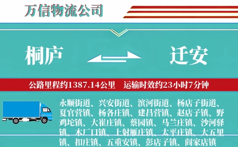桐庐到迁安物流公司