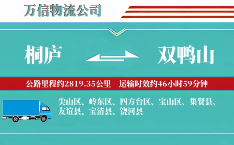 桐庐到双鸭山物流公司
