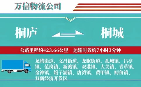 桐庐到桐城物流公司