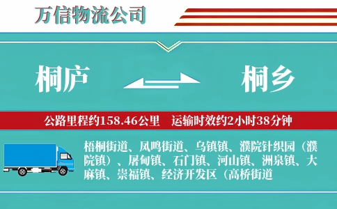 桐庐到桐乡物流公司